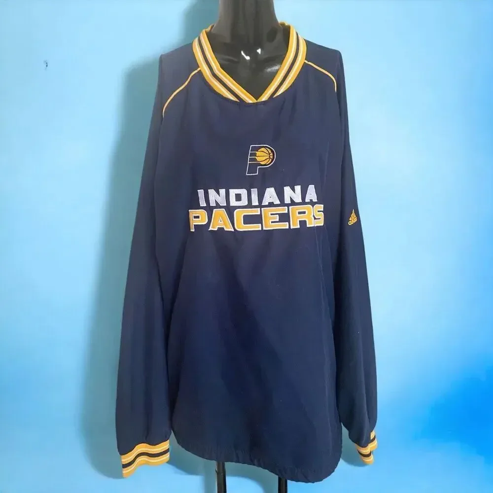 Pro Player adidas Windbreaker Jacket Men's Sz XXL NBA Indiana Pacers Logo Pullov